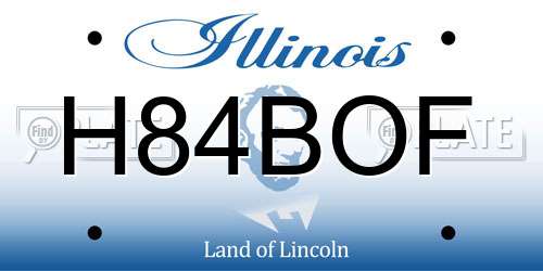 H84BOF Illinois License Plate