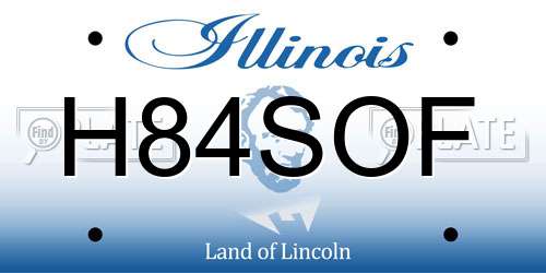 H84SOF Illinois License Plate
