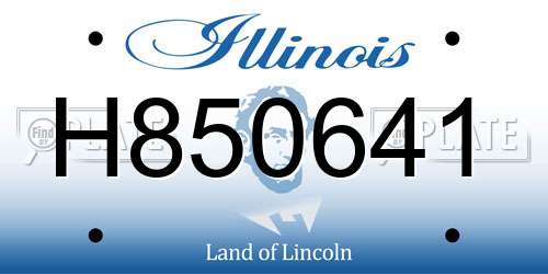 H850641 Illinois License Plate