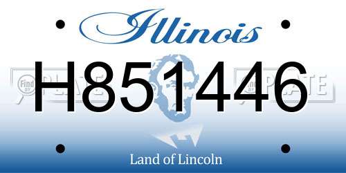 H851446 Illinois License Plate