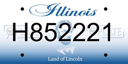 H852221 Illinois License Plate