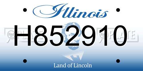 H852910 Illinois License Plate