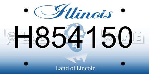 H854150 Illinois License Plate