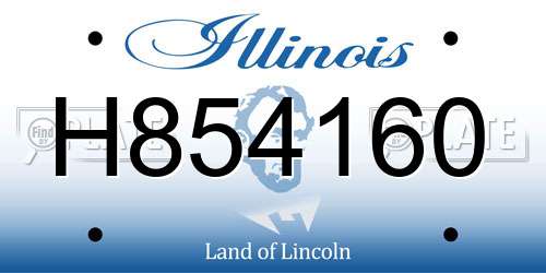 H854160 Illinois License Plate