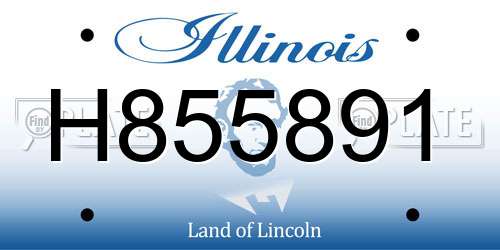H855891 Illinois License Plate