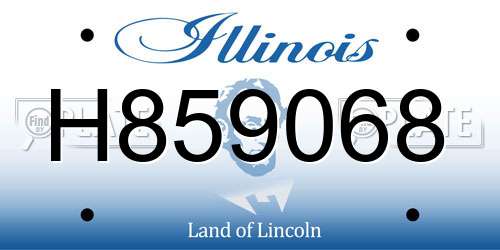 H859068 Illinois License Plate
