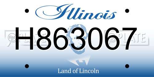 H863067 Illinois License Plate