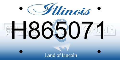 H865071 Illinois License Plate