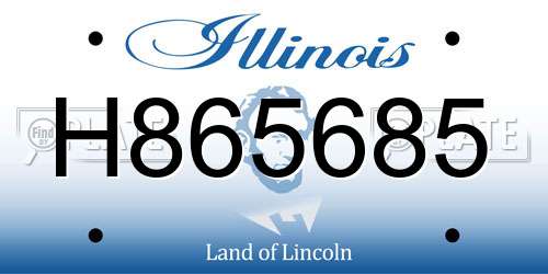 H865685 Illinois License Plate