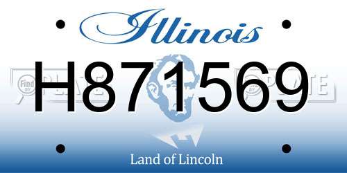 H871569 Illinois License Plate