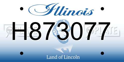 H873077 Illinois License Plate