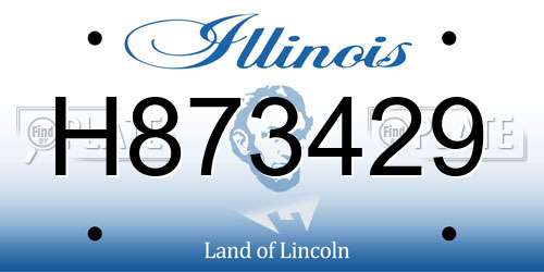 H873429 Illinois License Plate