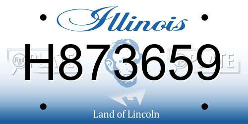 H873659 Illinois License Plate