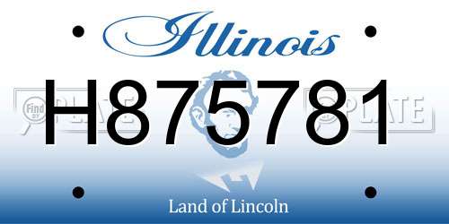H875781 Illinois License Plate