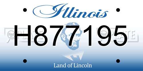 H877195 Illinois License Plate