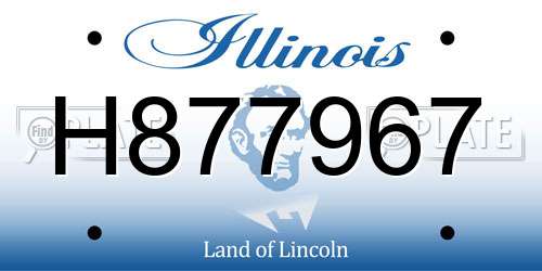 H877967 Illinois License Plate