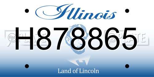 H878865 Illinois License Plate