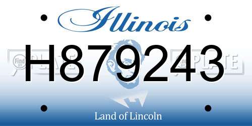 H879243 Illinois License Plate