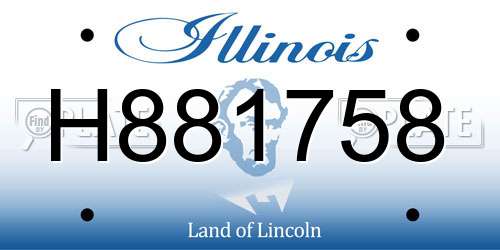 H881758 Illinois License Plate