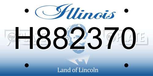 H882370 Illinois License Plate