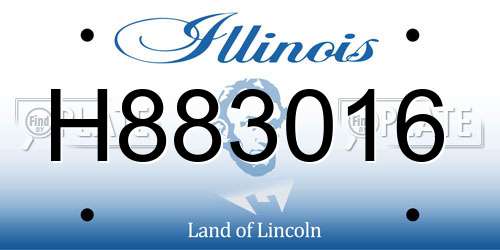 H883016 Illinois License Plate