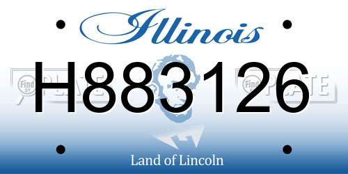 H883126 Illinois License Plate