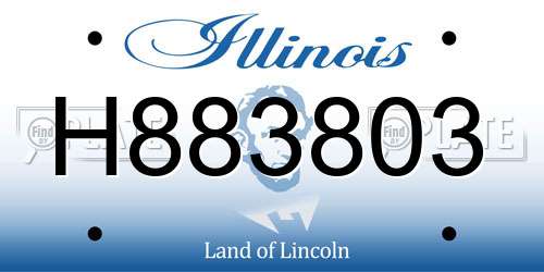 H883803 Illinois License Plate