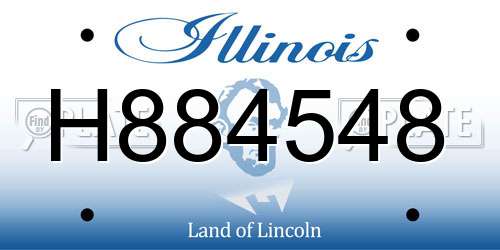 H884548 Illinois License Plate