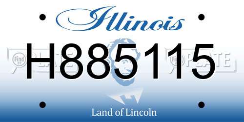 H885115 Illinois License Plate