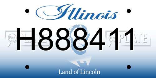 H888411 Illinois License Plate