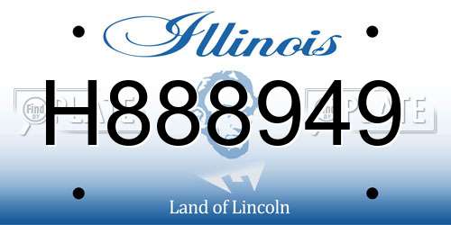 H888949 Illinois License Plate