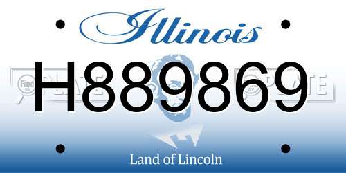 H889869 Illinois License Plate