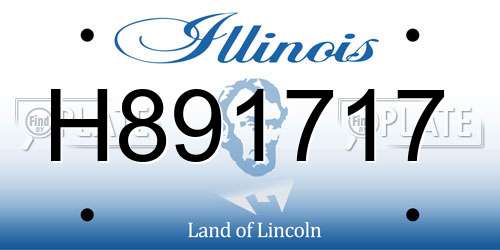 H891717 Illinois License Plate