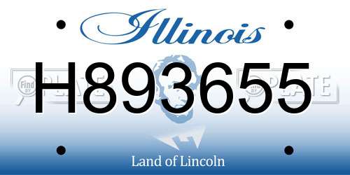 H893655 Illinois License Plate