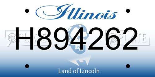 H894262 Illinois License Plate