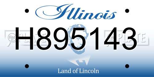 H895143 Illinois License Plate