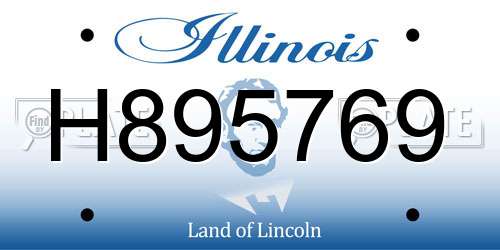 H895769 Illinois License Plate