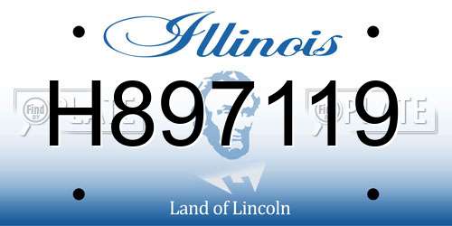 H897119 Illinois License Plate