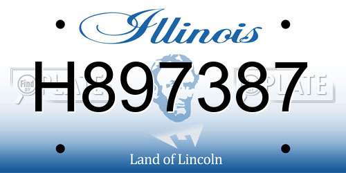 H897387 Illinois License Plate
