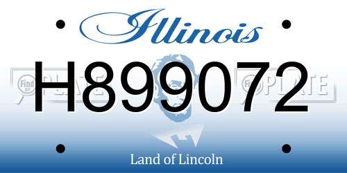 H899072 Illinois License Plate