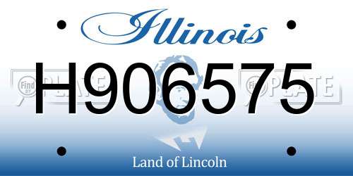 H906575 Illinois License Plate