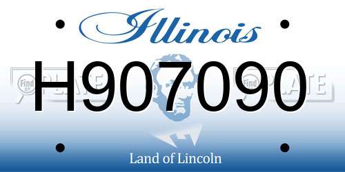 H907090 Illinois License Plate