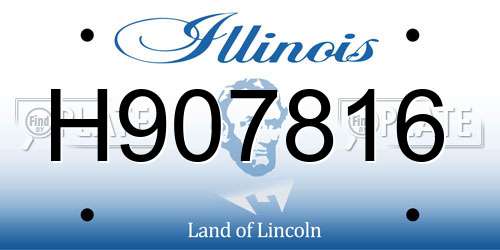 H907816 Illinois License Plate