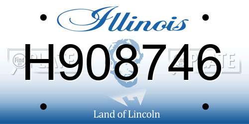 H908746 Illinois License Plate