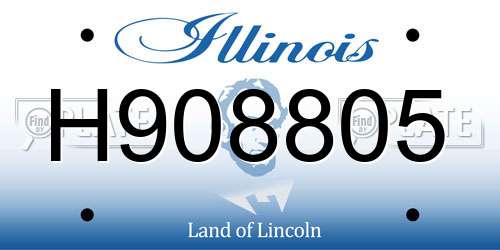 H908805 Illinois License Plate