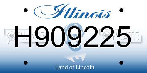 H909225 Illinois License Plate