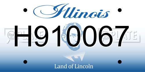 H910067 Illinois License Plate