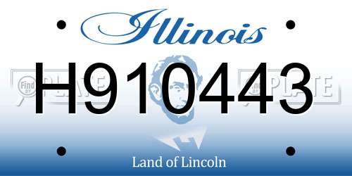 H910443 Illinois License Plate