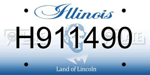 H911490 Illinois License Plate