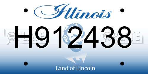 H912438 Illinois License Plate